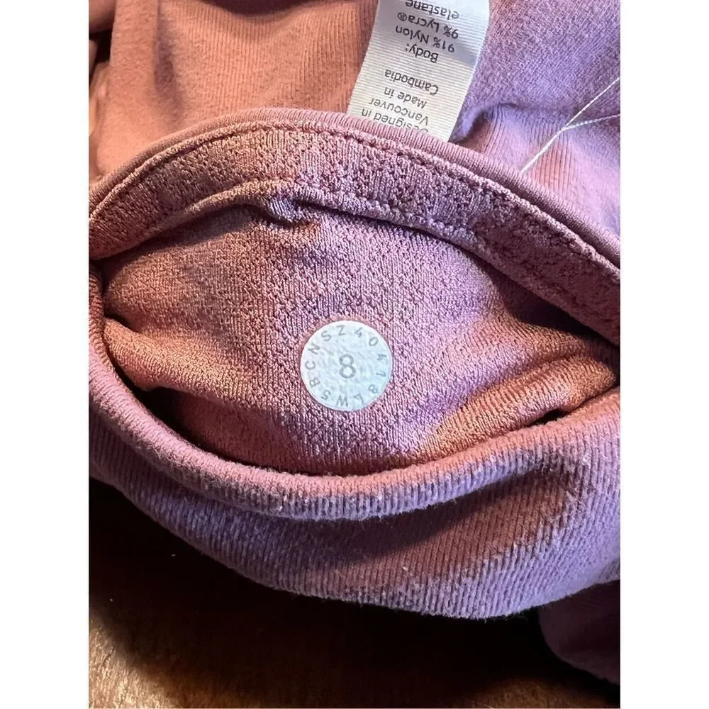 Lululemon ready to rulu Spanish roses blush ruched leggings woman’s 8